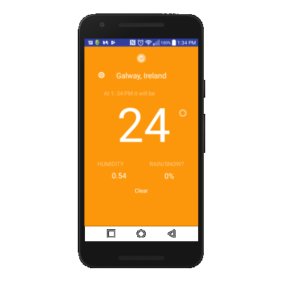 Android Weather App using Darksky API